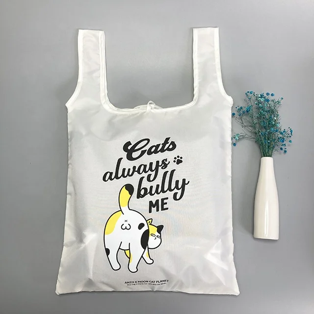 Gym Shopping Bag Reusable Nylon Foldable Nylon Foldable Shopping Travel Bag Customized Nylon Packing Hand Bag