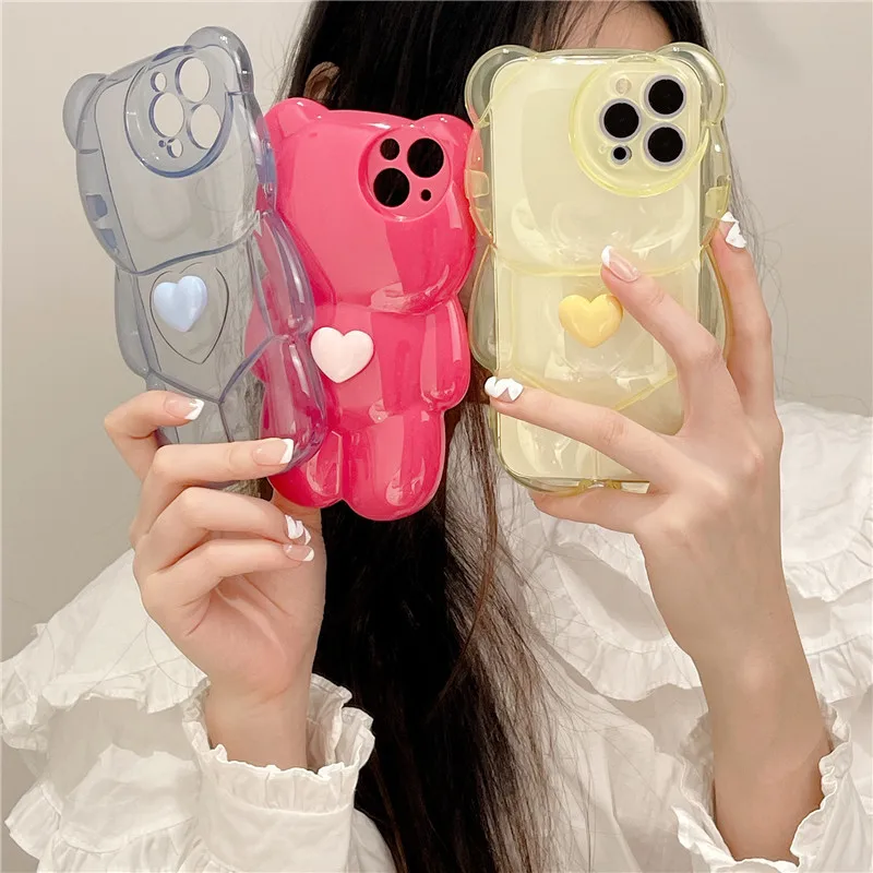 3d sublimation clear phone case cute for iphone 14 12 xs xr 11 12 13 pro max,cool bear for iphone case
