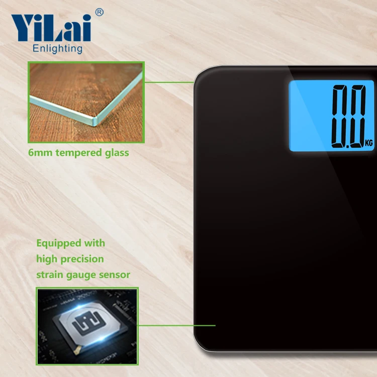 Цифровой Вес тела весы для ванной комнаты с XL-LCD дисплей рулетка в комплекте элегантный черный 250