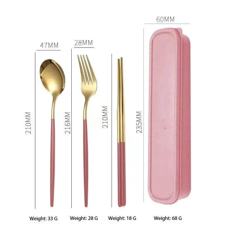 custom logo school adult cutlery set portugal hotel restaurant matte stainless steel cutlery set with box packing