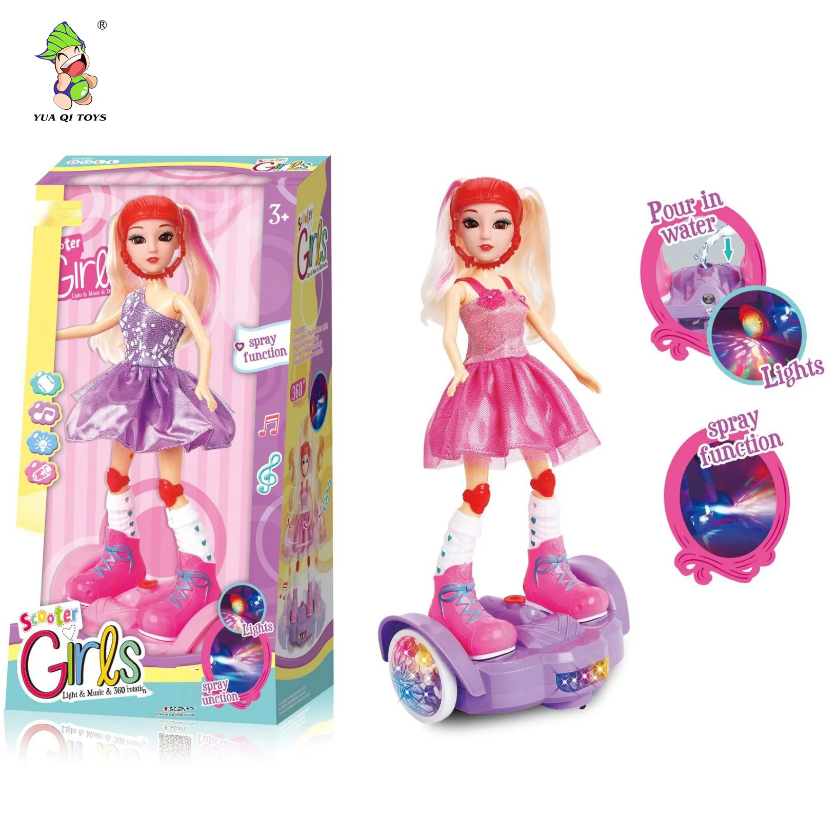 drop shipping Electric balance car princess girl dolls music lights singing and dancing Electric doll toy