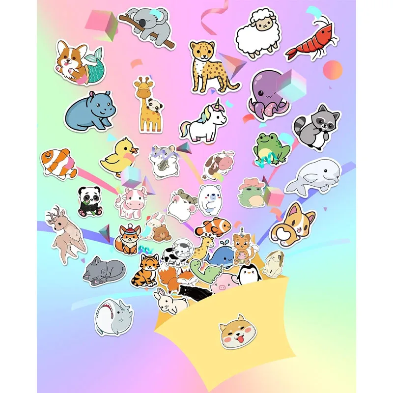 100 Pcs Cute Animal Stickers for Kids Water Bottle Stickers for Kids Waterproof Vinyl Laptop Kids Stickers Pack
