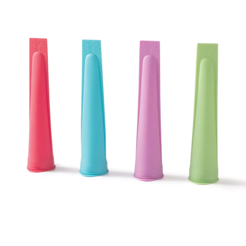 Hand-Held Diy Ice Cream Mold 8-Piece Popsicle Ice Cream Mold With Cover Color Silicone Popsicle Mold