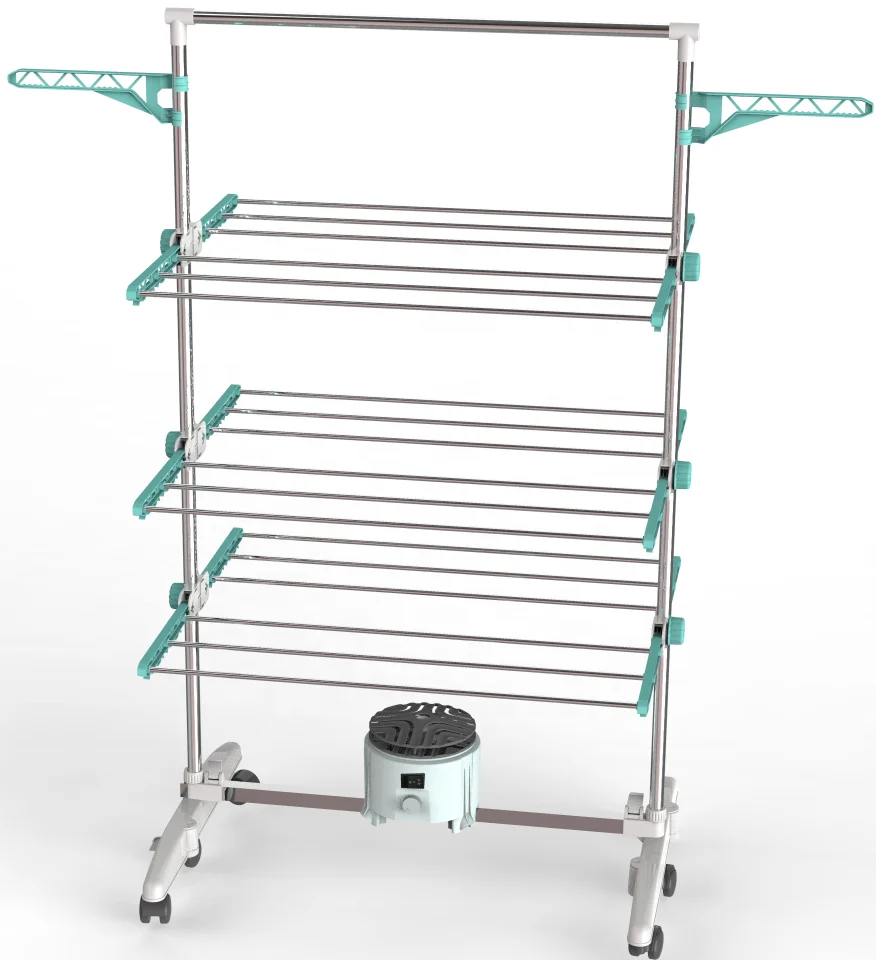 2 or 3 tier portable foldable fast hot and cool air electric clothes dryer in outdoor indoor