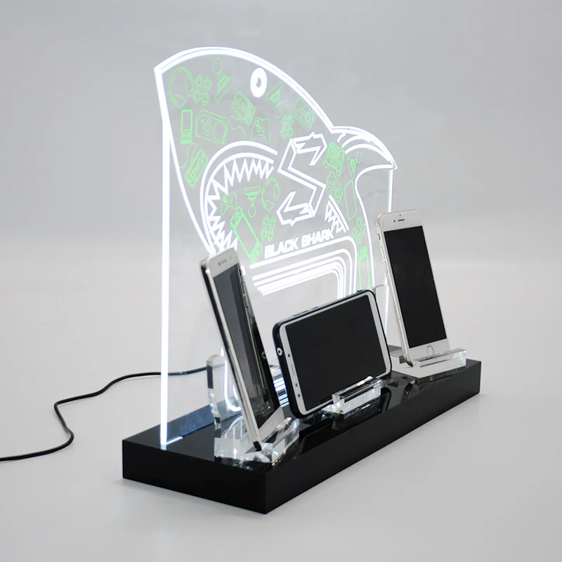 Electronic product cabinet mobile phone smart watch desktop acrylic display stand with light emitting diode promotional price