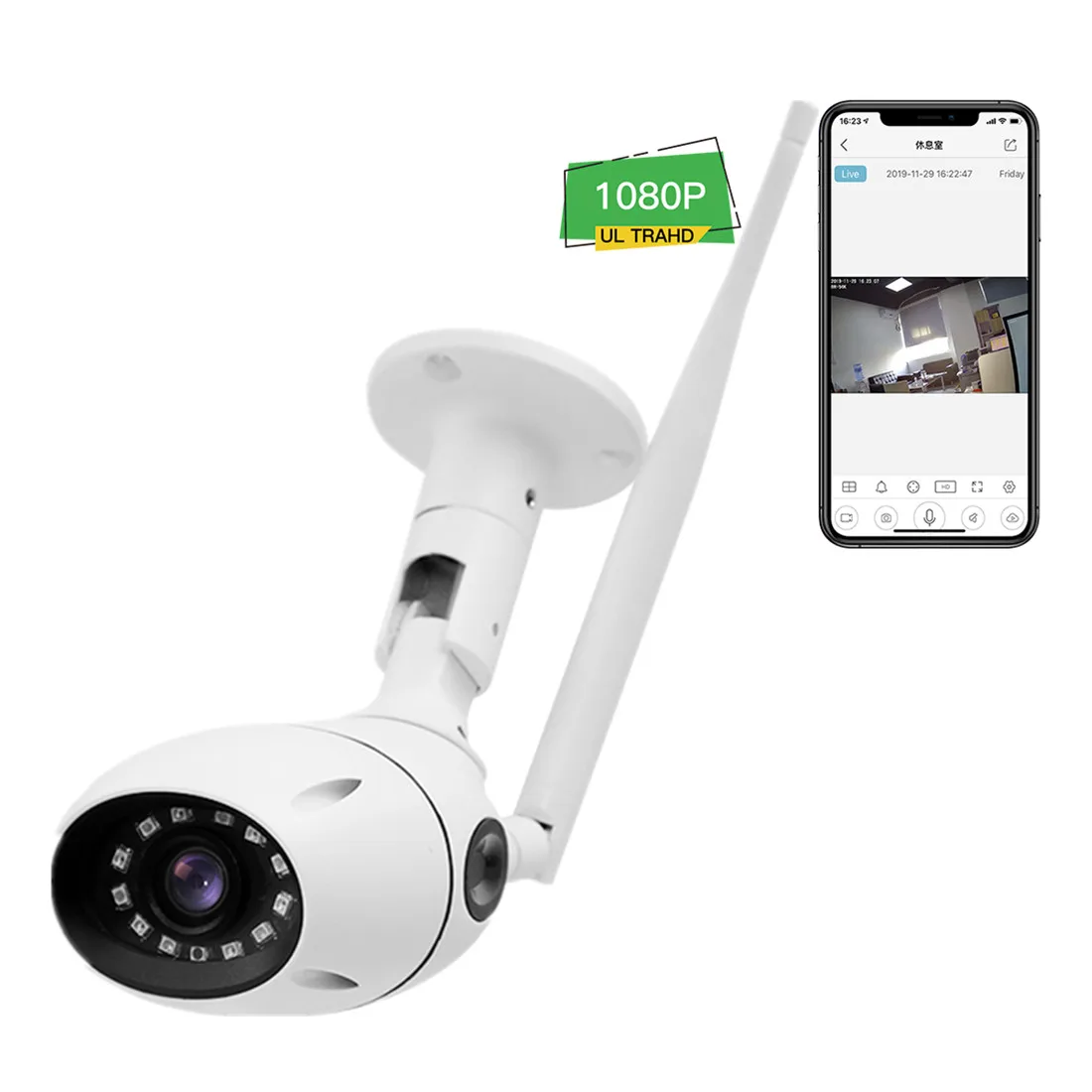 Наружная камера видеонаблюдения 1080P с двумя антеннами, Wi-Fi, памятью 32 ГБ и облачным хранилищем