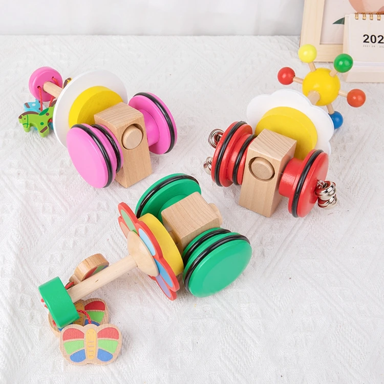 HOYE CRAFTS animal trolley learning walking toy wooden walker cart