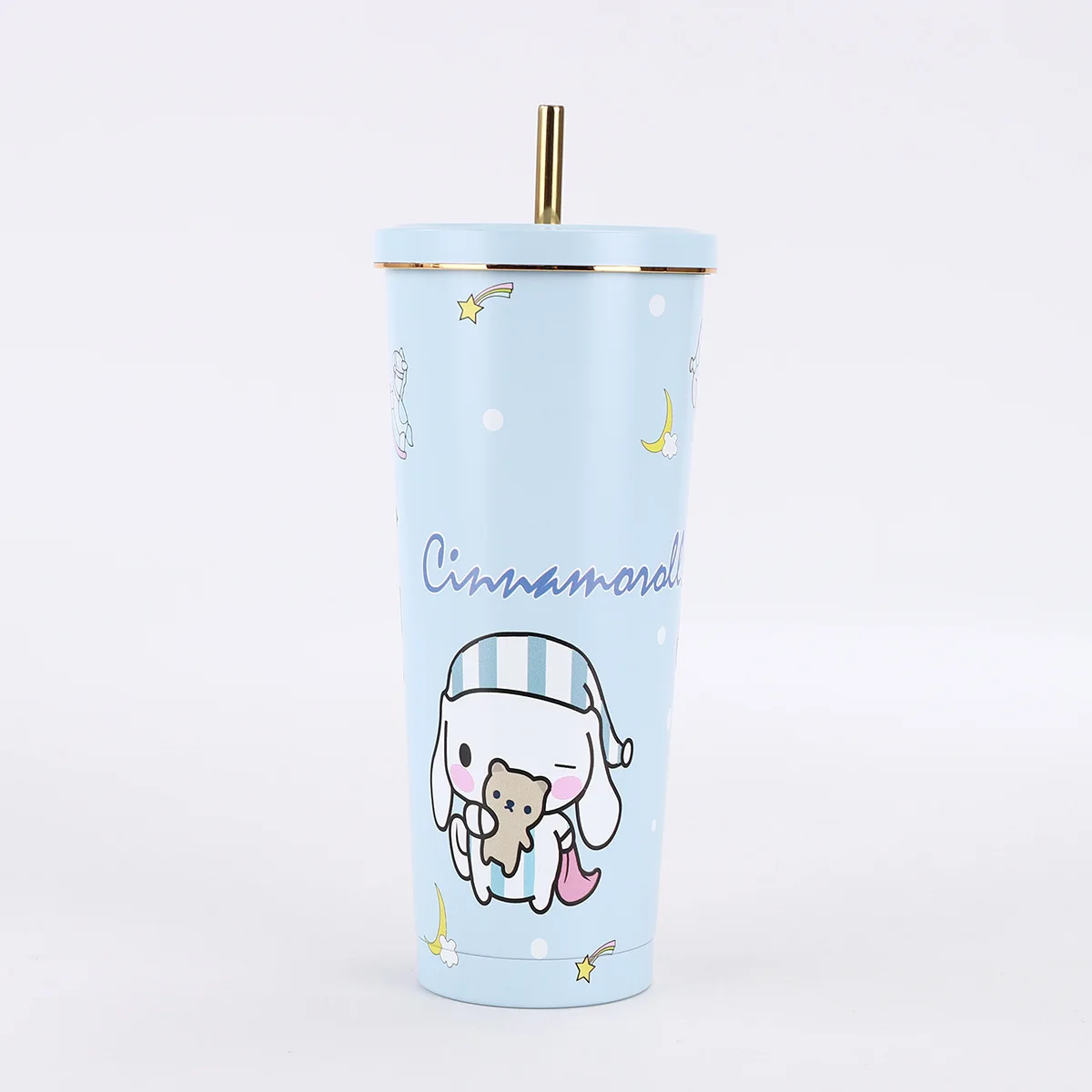 Creative 304 Stainless Steel Insulated Thermos Cup Large Capacity Cartoon Phnom Penh Straw Office Household Use Business Gifts