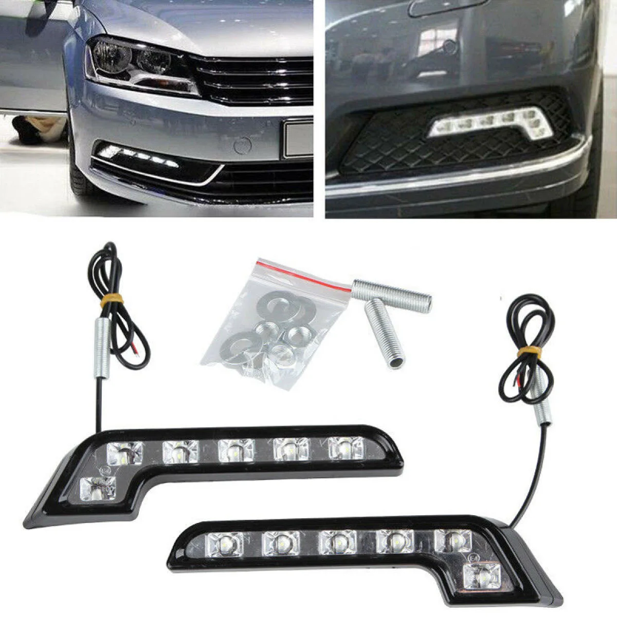 Hot sell universal 12 LED DRL 7-shaped car LED daytime running light