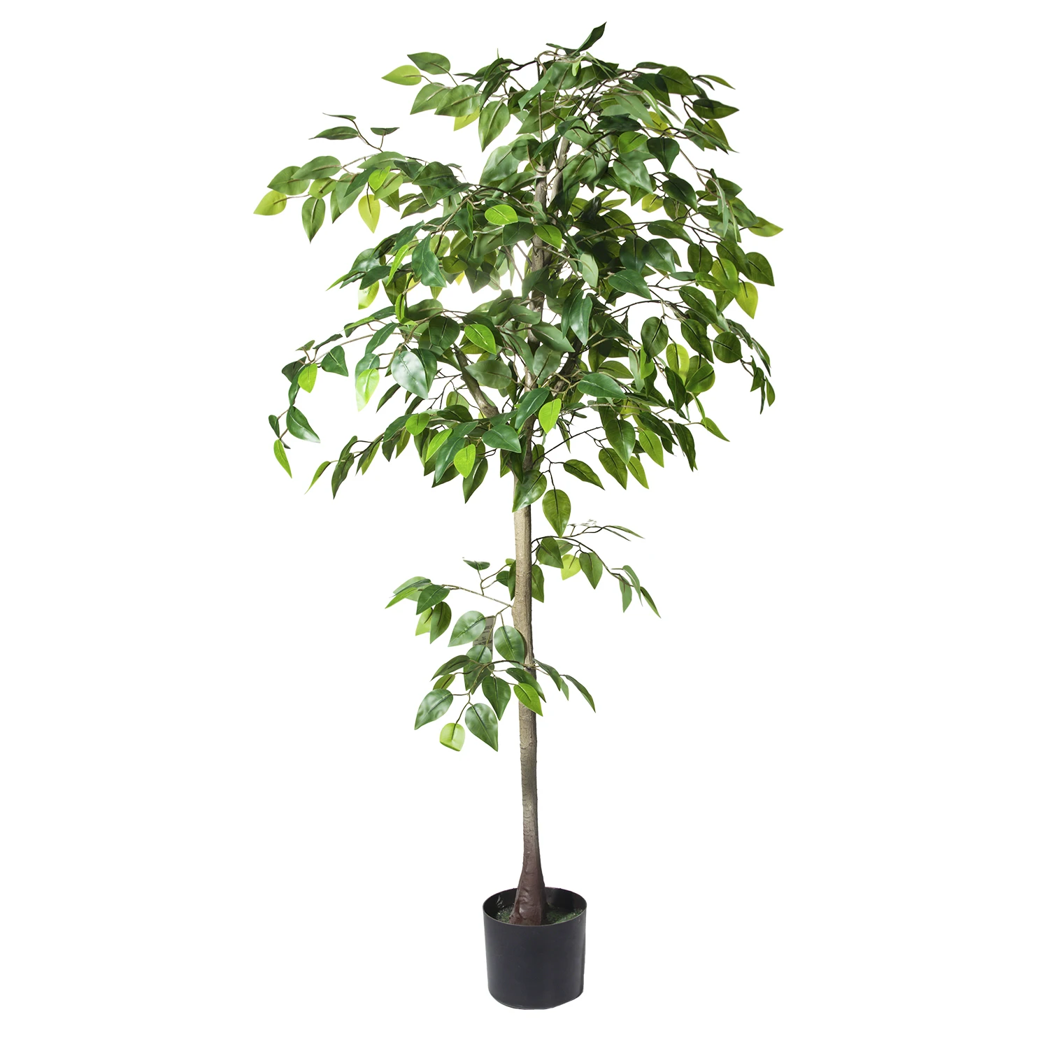 Evergreen Artificial Trees with Realistic Leaves and Trunk Topiary Faux Plant Artificial Ficus Tree for Outdoor Indoor Decor