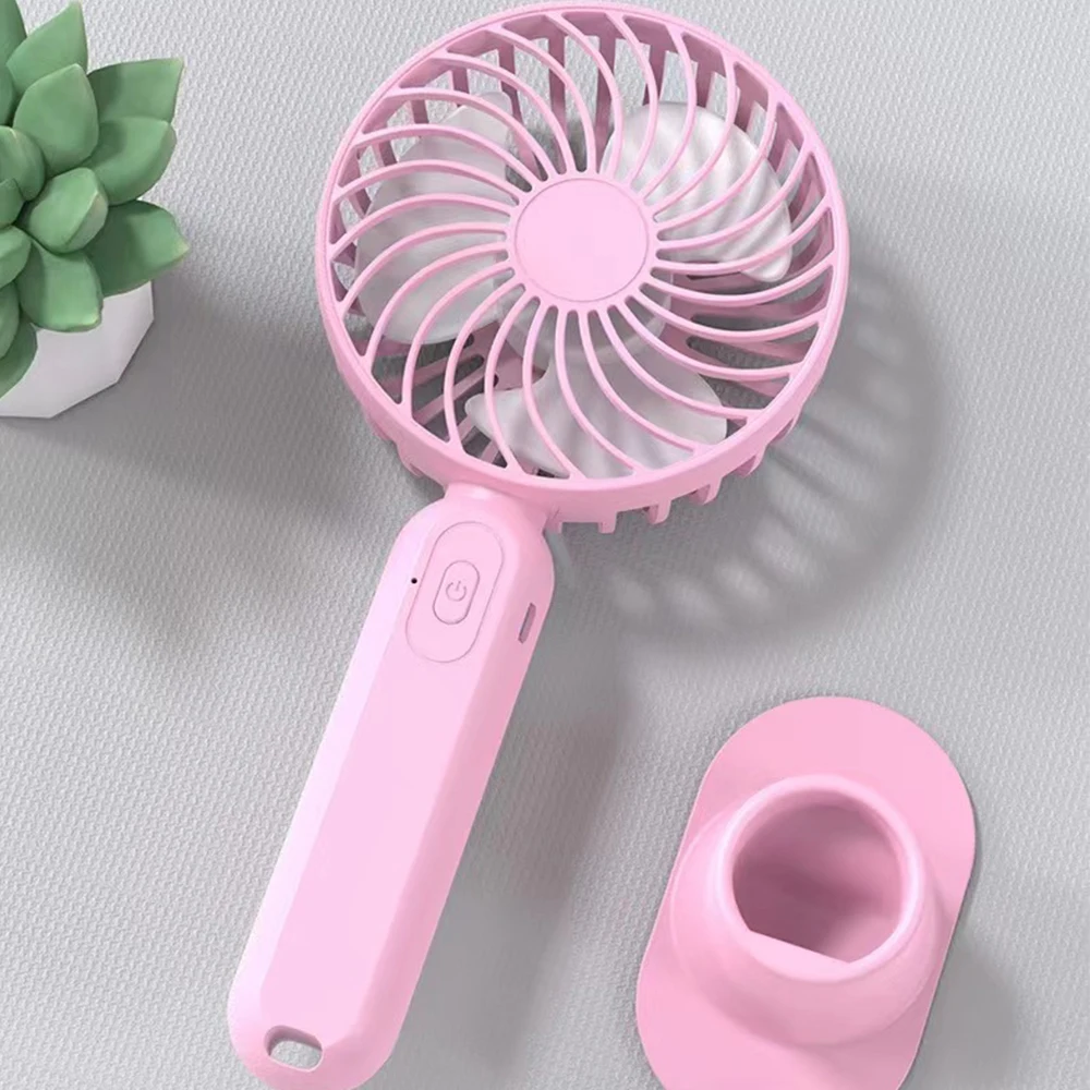 Factory Customized Handheld Small Fan Indoor and Outdoor Office Student Portable Mini Battery Fan With Base