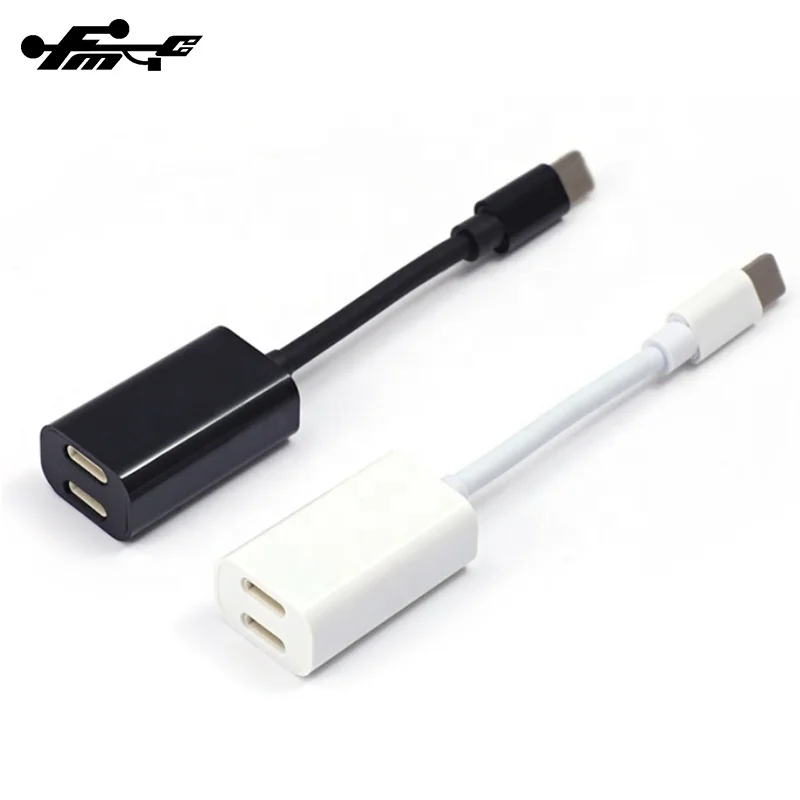 2 in 1 Dual Headphone Audio Charge Adapter For Iphone Audio Headphone Adapter