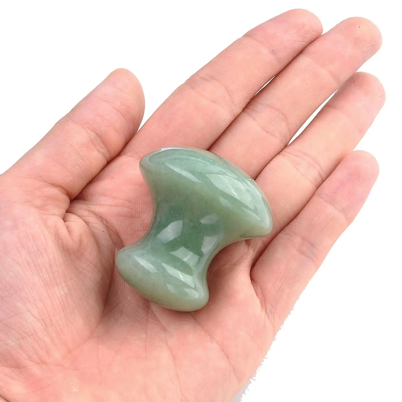 Handmade Natural Green Aventurine Scraping Massage Tool Mushroom Shape Guasha Board