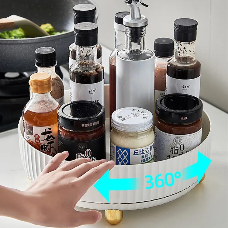 360 Вращающийся нескользящий шкаф для кладовой кухонный столешницы ванной комнаты холодильник стол стеллаж хранения