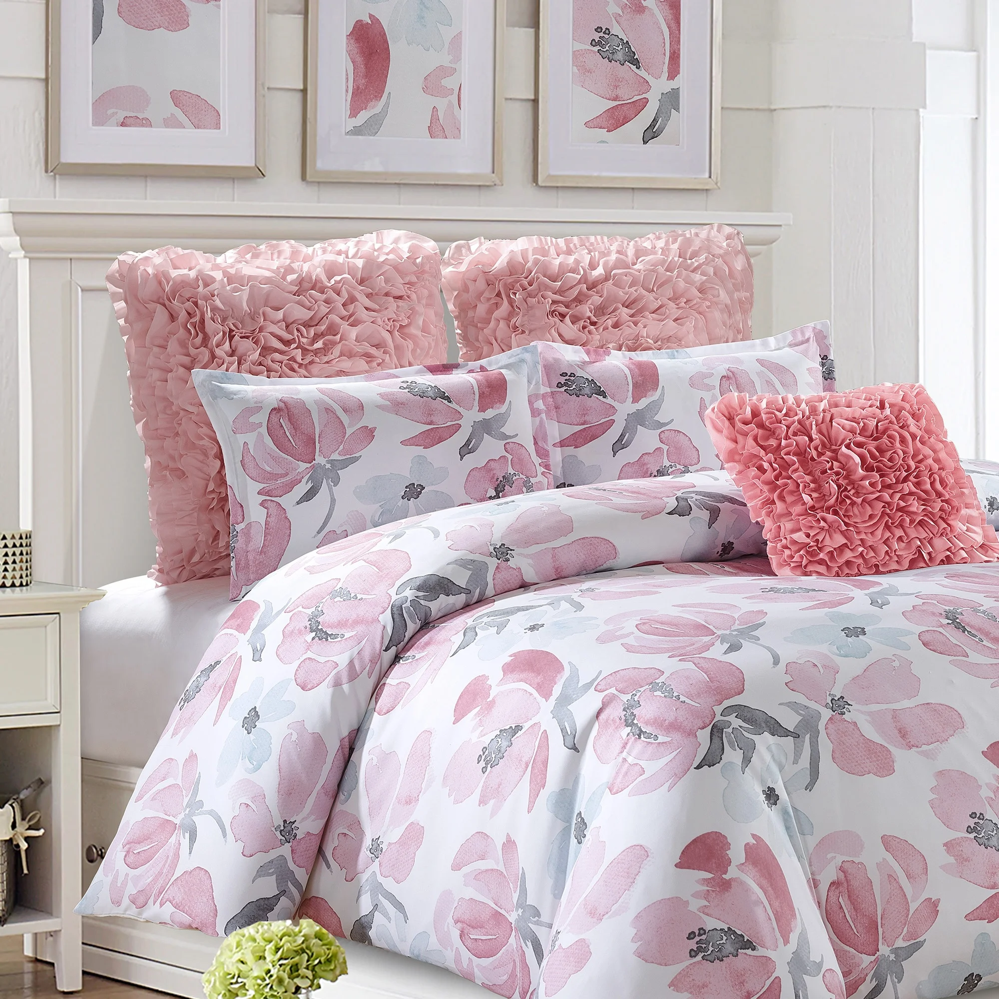 ALPHA TEXTILE Hot Selling soft bedding sets 6 pieces floral Printing Fabric floral cotton bedding set bed sheets for girl