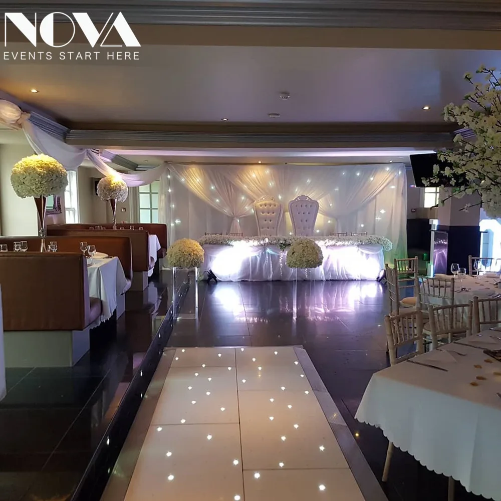 2021 Wedding Decor Twinkling Effects White Color / Rgb Control Led Star Dance Floor Tiles