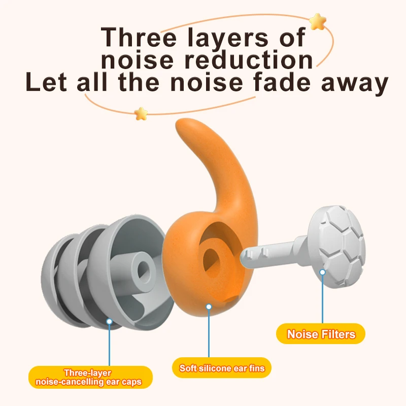 ANT5PPE Reusable Waterproof Soundproof Anti-noise Ear Plugs Soft Silicone Sleeping Reduction Earplugs for Concerts Snoring