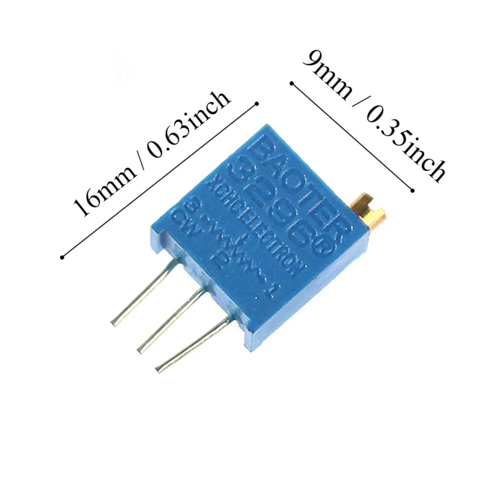 Trimmer Potentiometer Assortment Set 3296W 100R-1M Variable Resistor Kit 1K 2K 5K 10K 20K 50K 100K 200K 1M