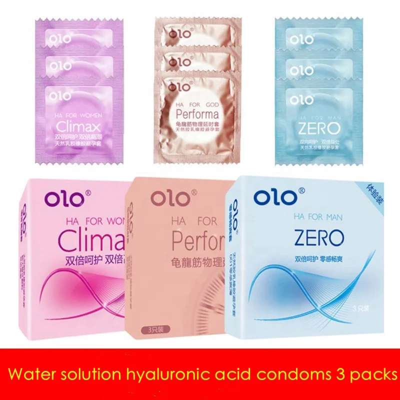 OLO Hot Selling Penis Enlargement Condom OEM Best Latex Dotted Ribbed Delay Condom for Sex 3pcs/box