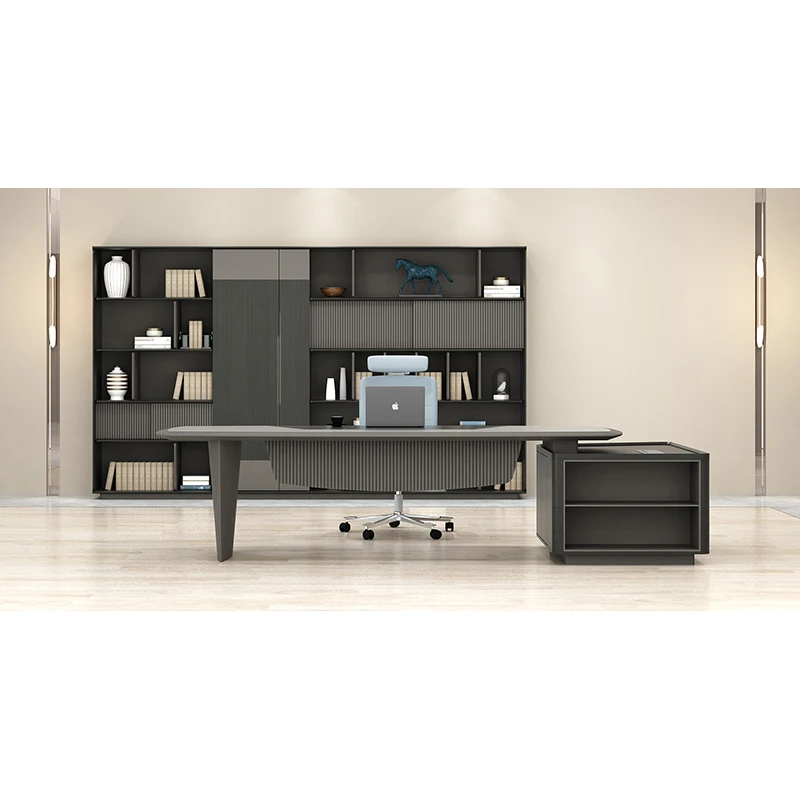 Modern Luxury L Shaped CEO Manager Executive Desk Wooden Office Table For Office Furniture