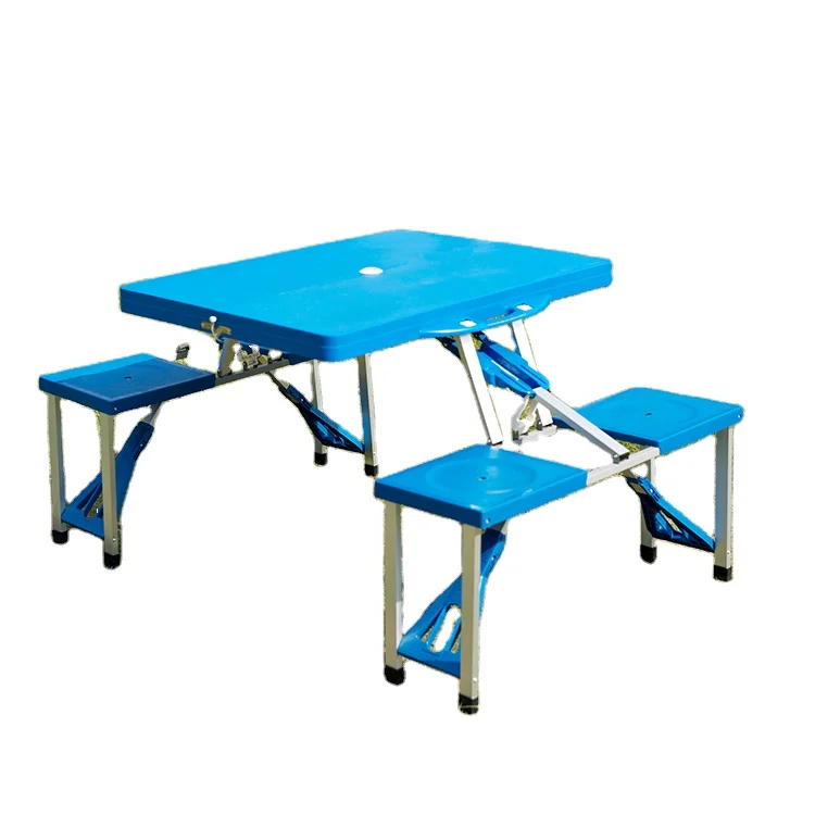 Wholesale Cheap Price Manufacturer Portable Durable Outdoor Picnic Suitcase  Plastic Folding Table and Chairs