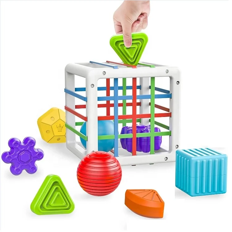 Детские сортировщик игрушки Красочные Куб с 6 шт Мульти Сенсорная форма обучающие игрушки для малышей игрушки Монтессори для От 1 до 3 лет детская одежда