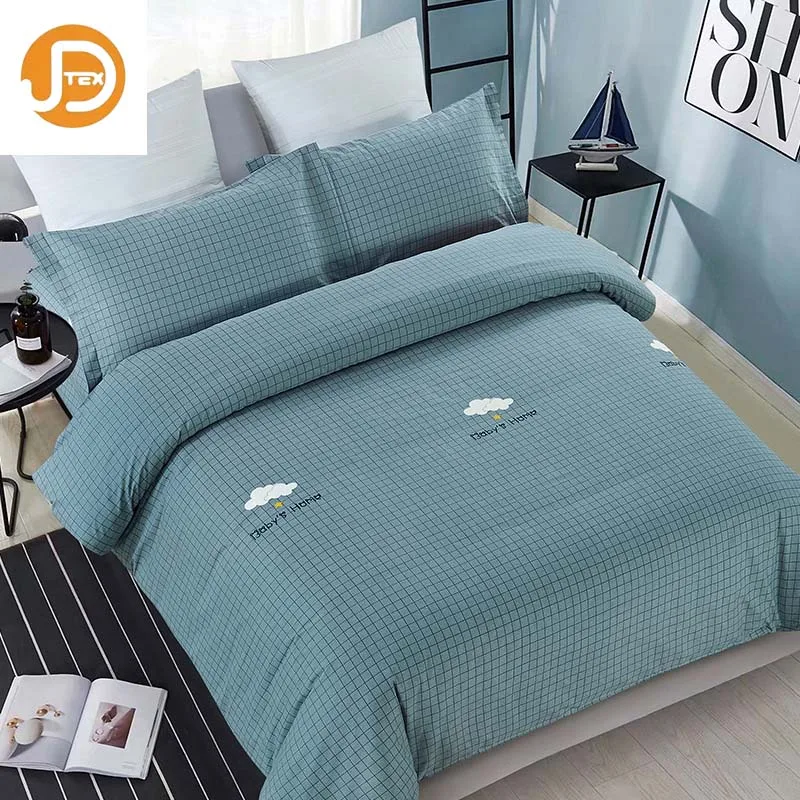 European Style OEM/ODM Grid Printed 100 Polyester Microfiber Fabric Bedding Article for Customization