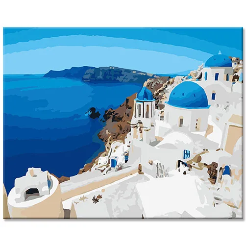 Greek Sea of love souvenirs gifts modern hand painted oil wall art decor number canvas painting