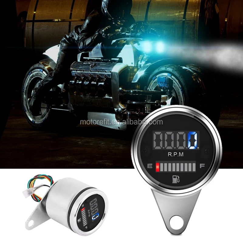 RTS 12 V motorcycle tachometer Meter LED Backlight LCD motorcycle Speedometer digital level gauge oil 12RPM