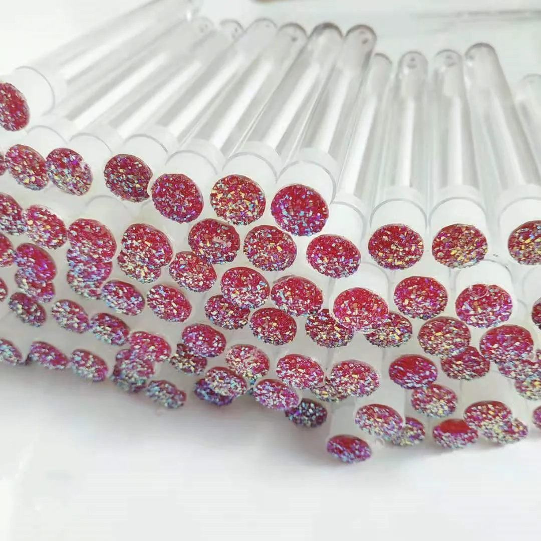 Personalized Disposable Glitter Handmade Tube Eyelash Brush Wand
