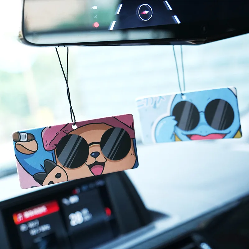 Wholesale Custom Logo Printed Many Scents Anime Hanging Paper Perfume Pendants Cute Car Air Freshener