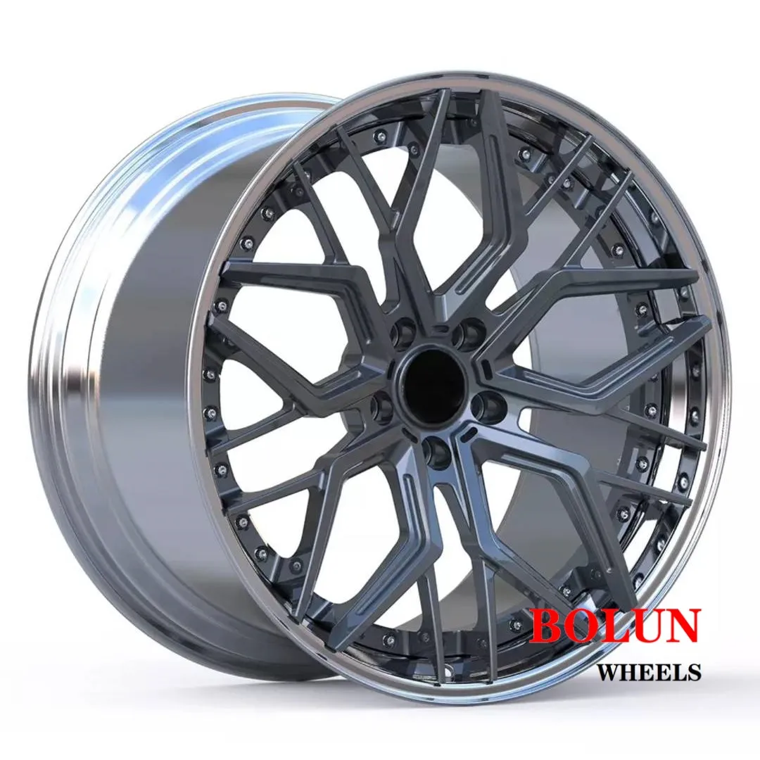 Full Custom 2pc Forged Wheel 16 to 24 inch Deep Dish Concave lip forged alloy wheel rims for bmw audi