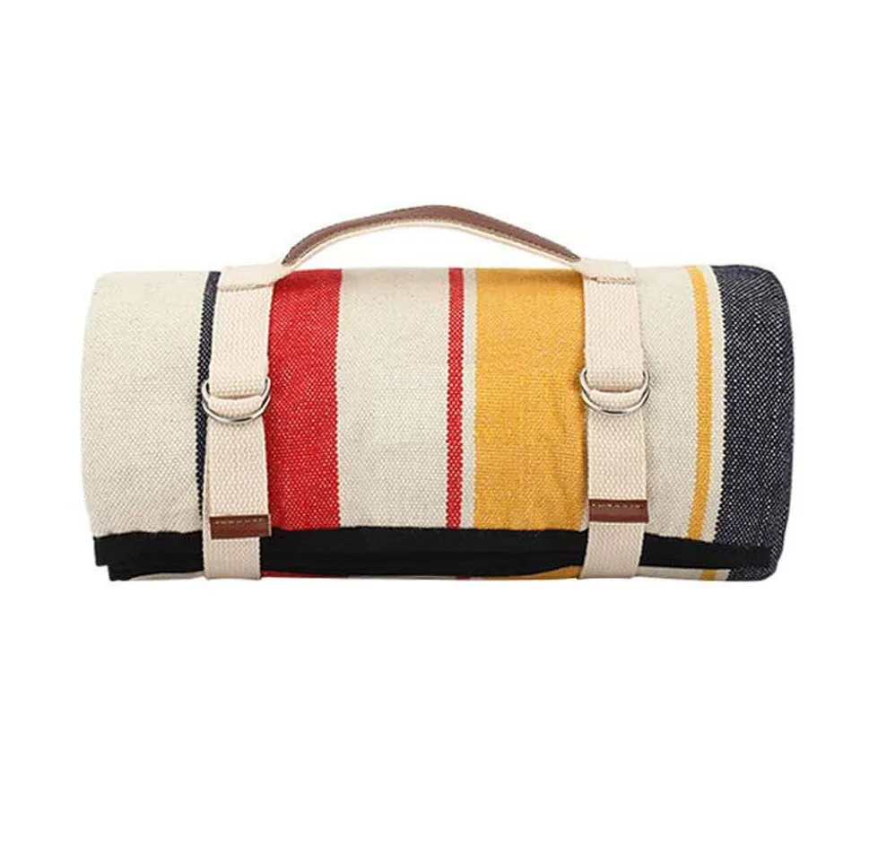 Machine Washable Portable Large Fold-able Beach Picnic Mat Rug Blanket with Carry Strap for Camping Hiking Outdoor