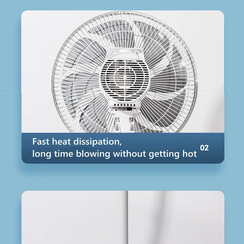 KONKA Pendulum 3 Speed Adjustable Floor Fan Electric Copper Plated Metal 16-Inch