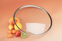 T type  high quality 304 stainless steel rim 4mm tempered glass lid with knob for  frying pan pots and cast iron cookware