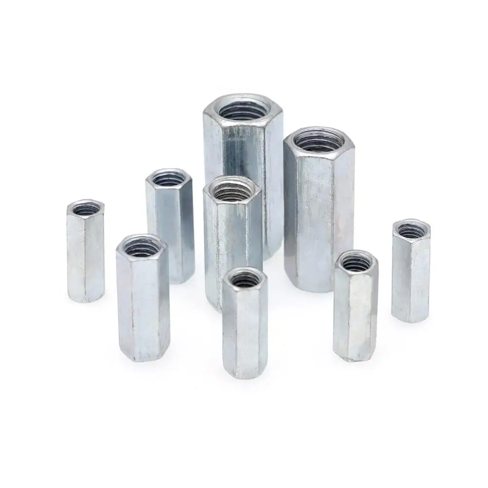 Manufacturing Color Copper Brass Ss M4 M3 Hexagon Connecting Long Hex Coupling Nut
