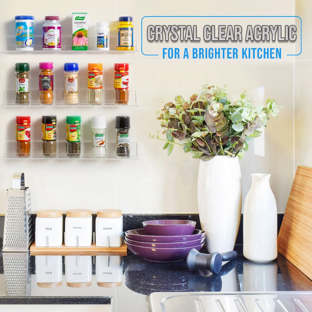 Многослойная витрина для специй в супермаркете