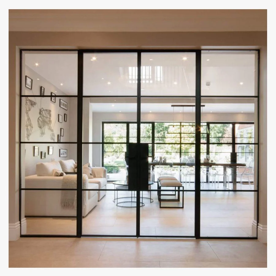 Modern Metal Doors Internal Crittall Doors Room Divider Indoor Swing Glass Wall Steel Door
