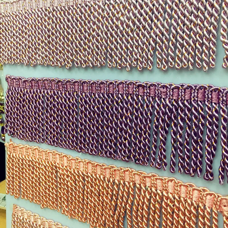 Wholesale 3 Inch 8CM Metallic Luxury Gold Two Colors Bullion Fringe Tassel For Curtain Decorations