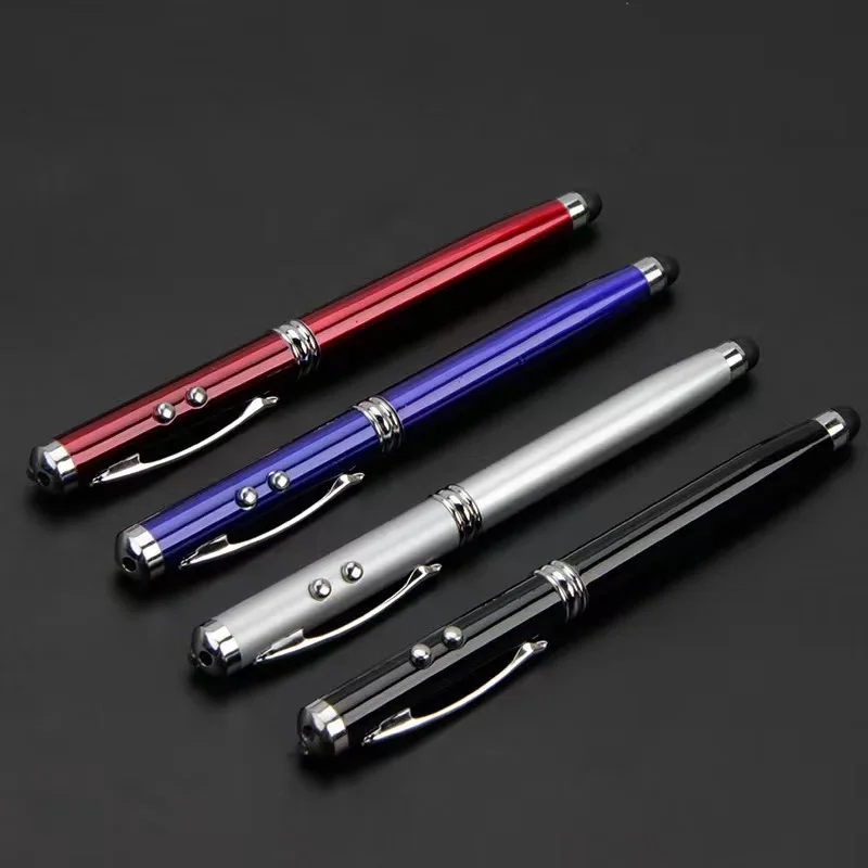 Lazer Light Pen Laser Pointer Powerful Medical Red Laser White Custom Logo Metal Led Light Ballpoint Pen Promotion Touch