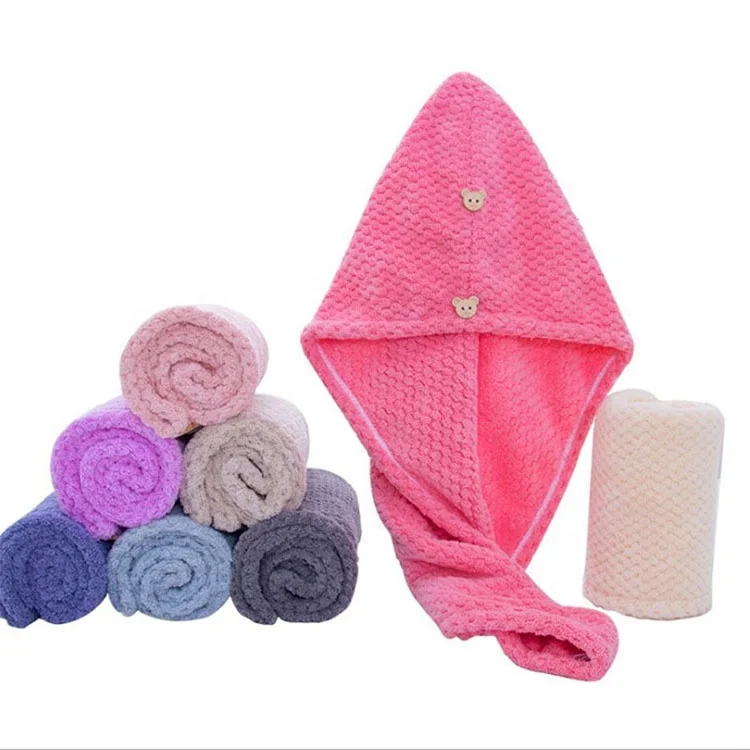 Wholesale portable hair drying cap bathroom dry hair cap hair wrap towel fast drying microfiber