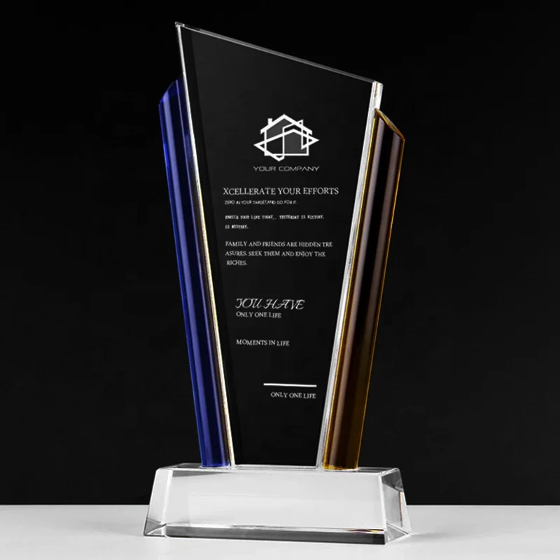 CTR-207 Custom Made Crystal Shield Trophy Acrylic Glass Trophy For Company Business Gift Souvenirs