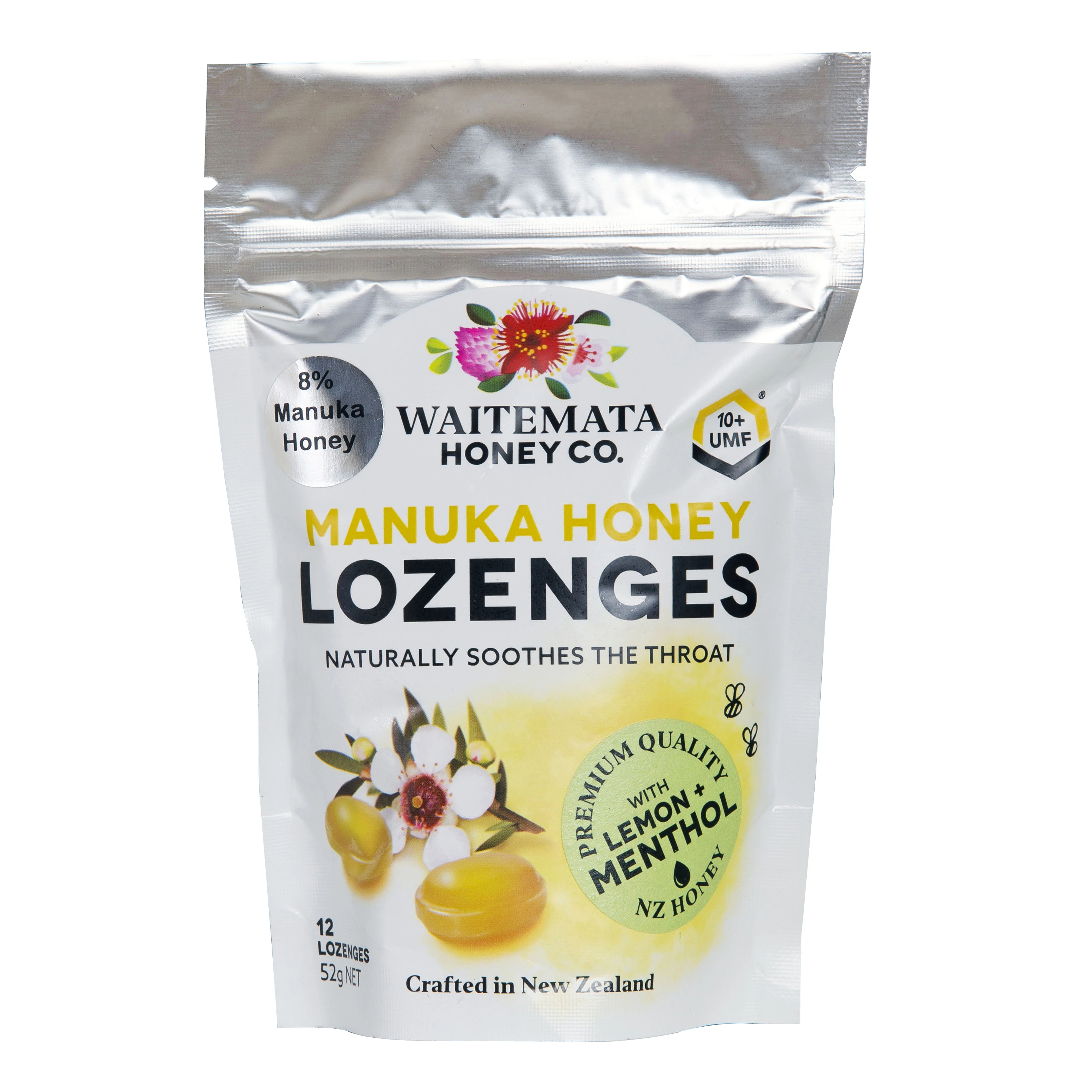 Natural Sugar Flavor Premium Grade Bee Manuka Honey Hard Candy 54g Manuka Honey, Lemon Menthol Lozenges