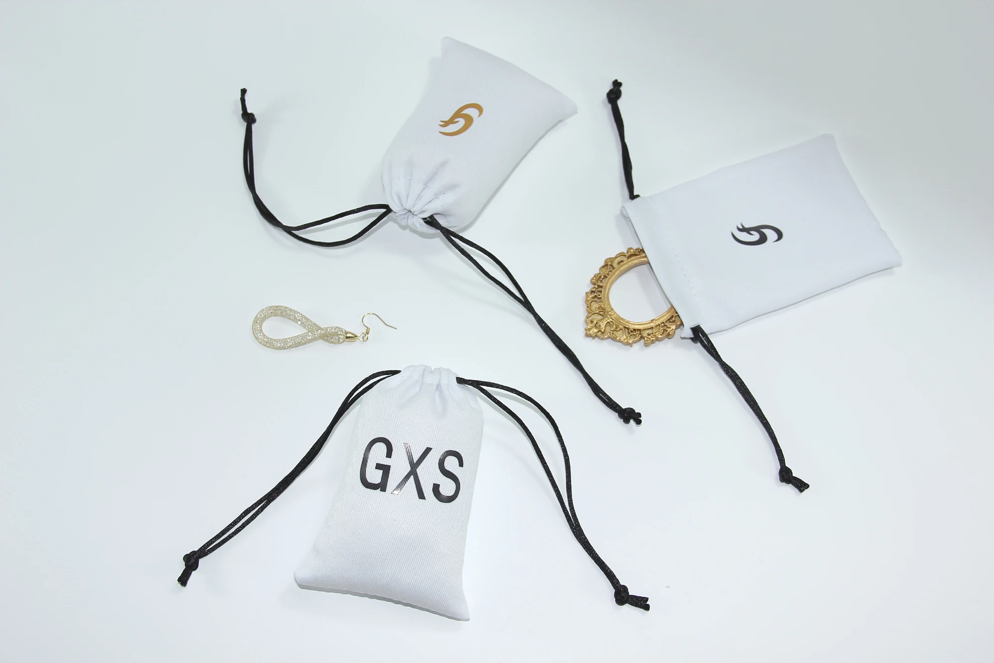 Wholesale Durable Custom Logo Twill Cotton Drawstring Dust Bag  Packaging for  Gifts