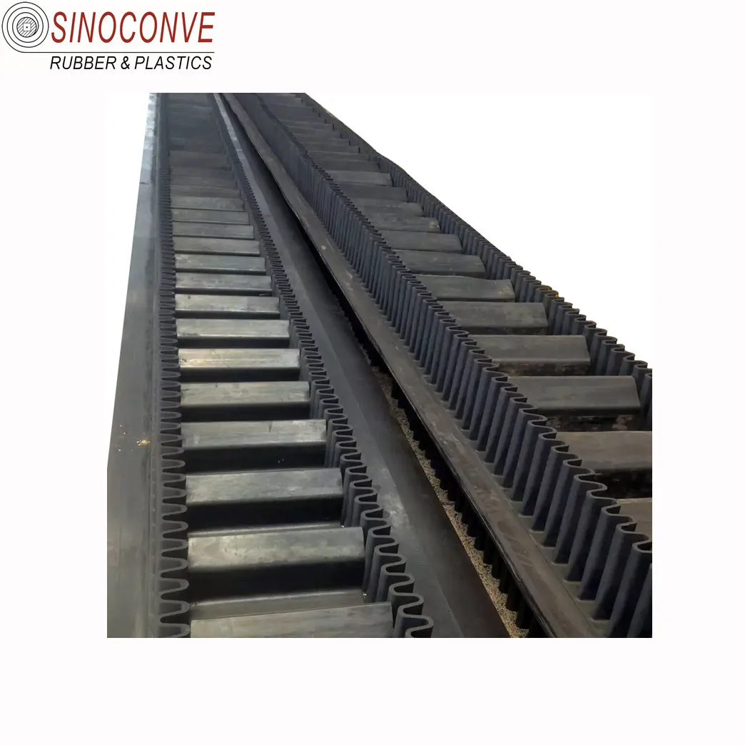 vertical wave rubber sidewall conveyor belt for wall stand