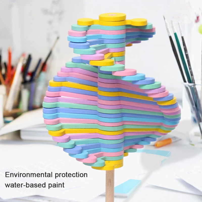 Puzzle Toy Wooden spinning lollipop MZM.p.15 vibrato with the same Fibonacci sequence creative ornaments decompression toy top
