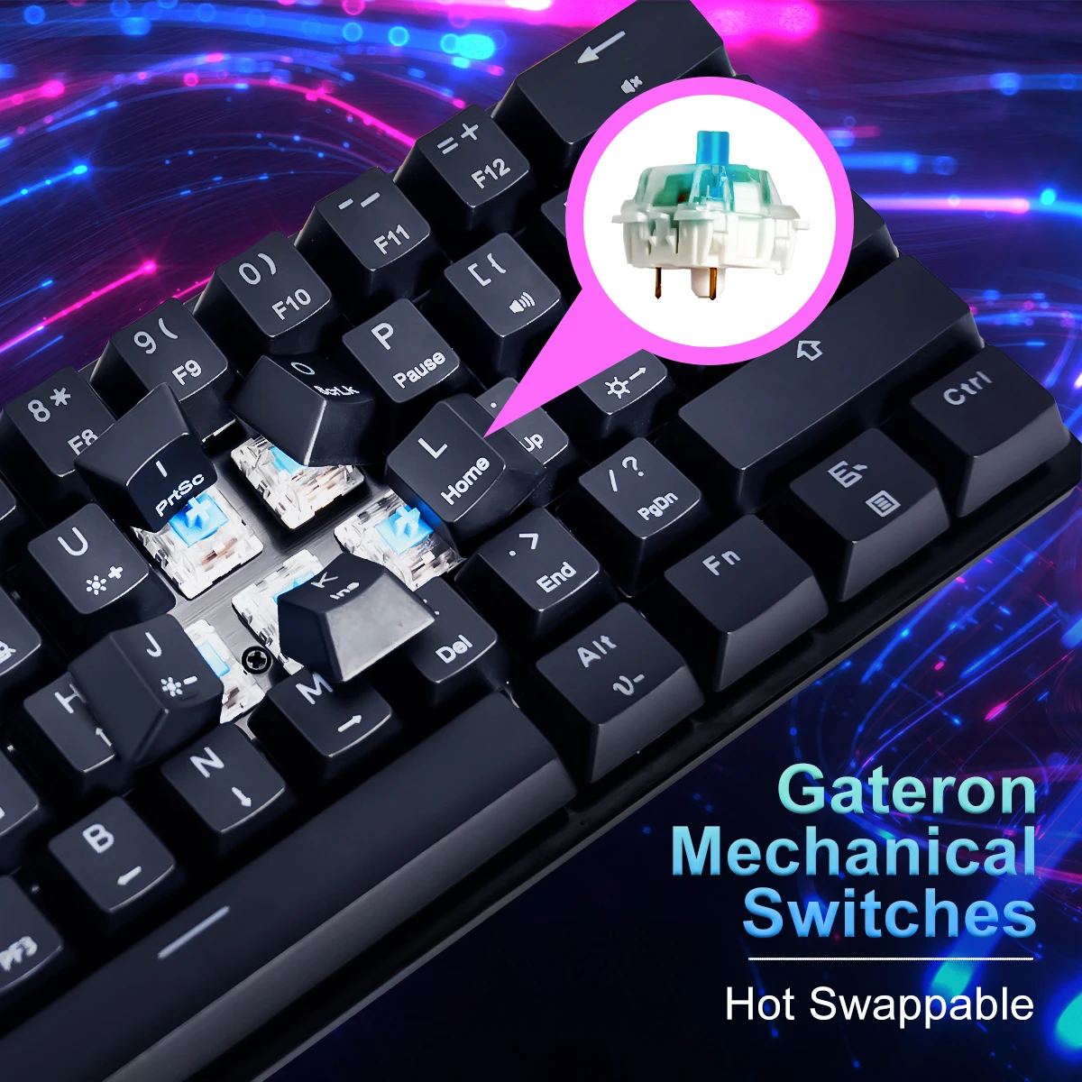 
Rgb wireless gateron switches abs mechanical double colors injection molding gaming black axis keyboard 