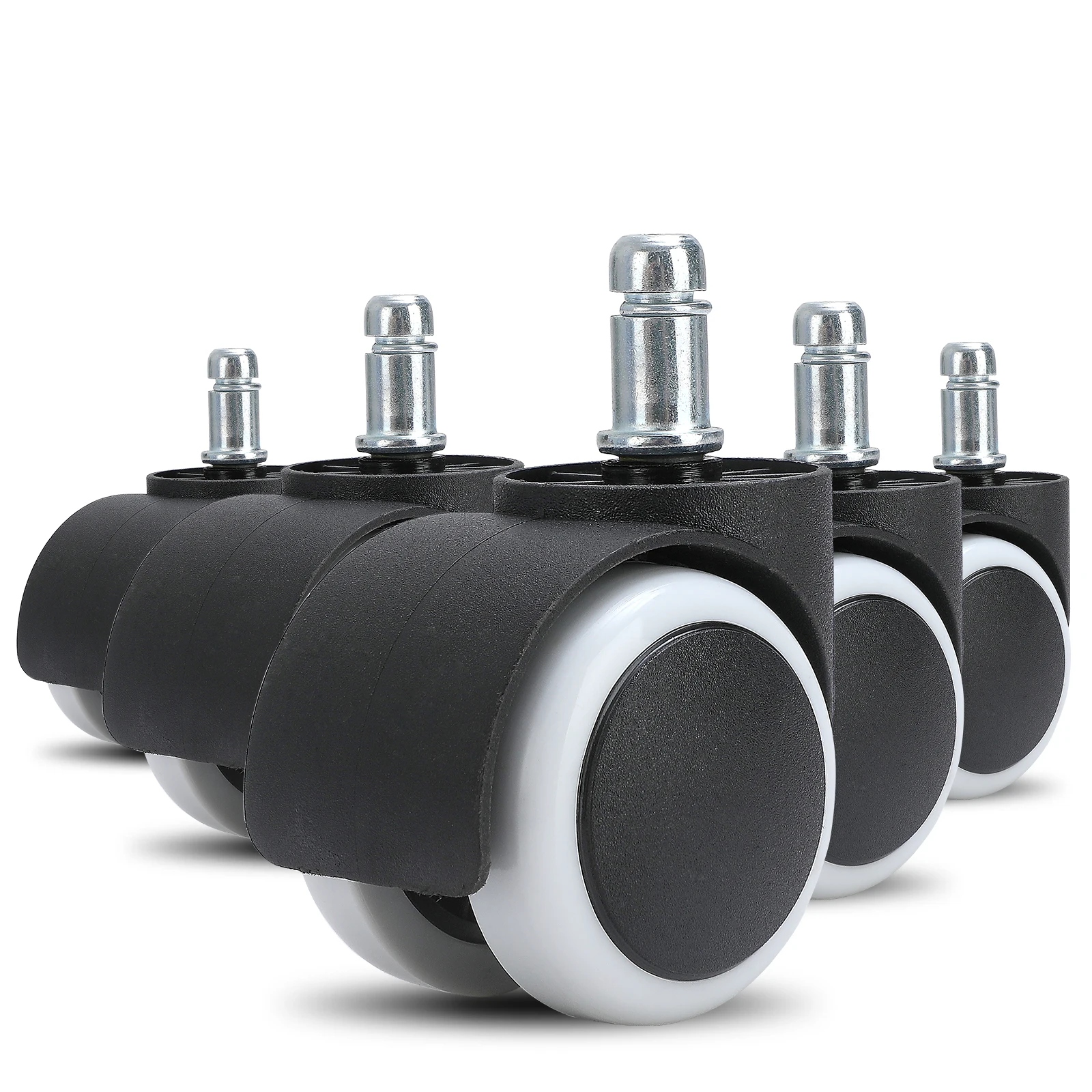 50mm Office chair wheels 2 inch black nylon chair caster PVC furniture caster wheel Replacement plastic Chair Caster Wheels