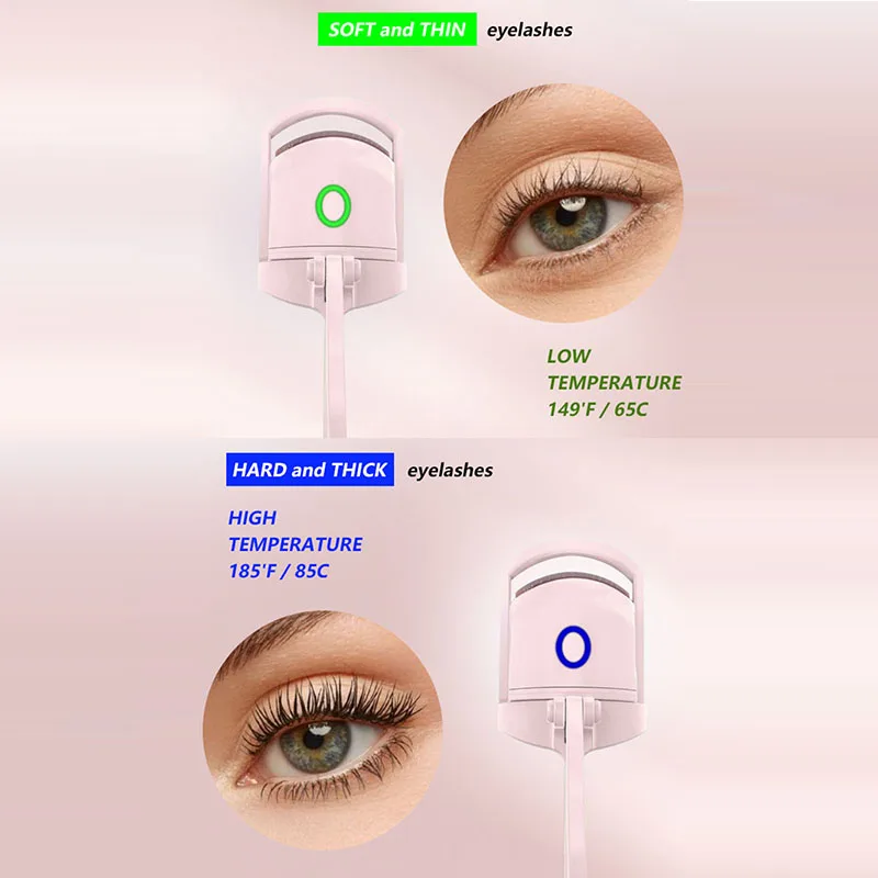 Long Lasting Natural Electric Heated Eyelash Curler USB Rechargeable Rapid Heat False Lashes Curling Clip Makeup Tool For Girls