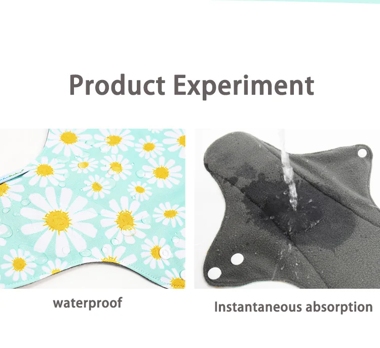 Bamboo Charcoal Cloth Menstrual Pads Reusable Wash Pads Menstrual Sanitary Napkin Pad Organic In Bulk